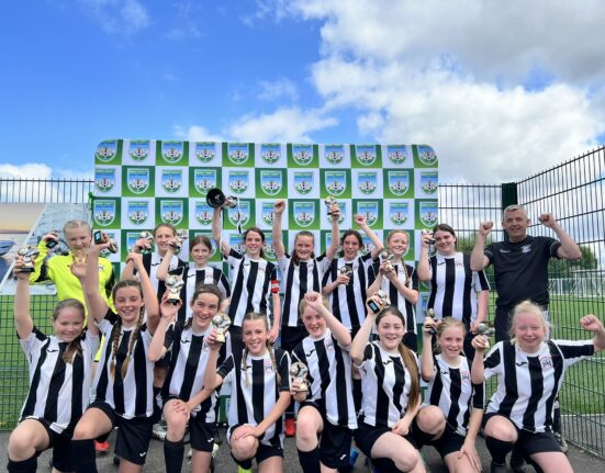 20 May Sherborne Town Ladies U13 Sherborne Town Ladies U13s pictured with winners medals after their cup triumph
