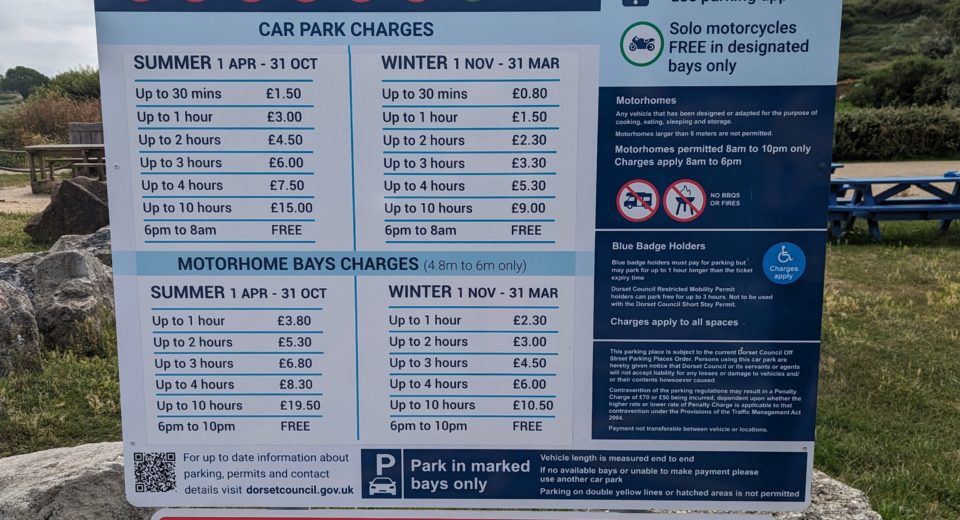 West Bay parking sign