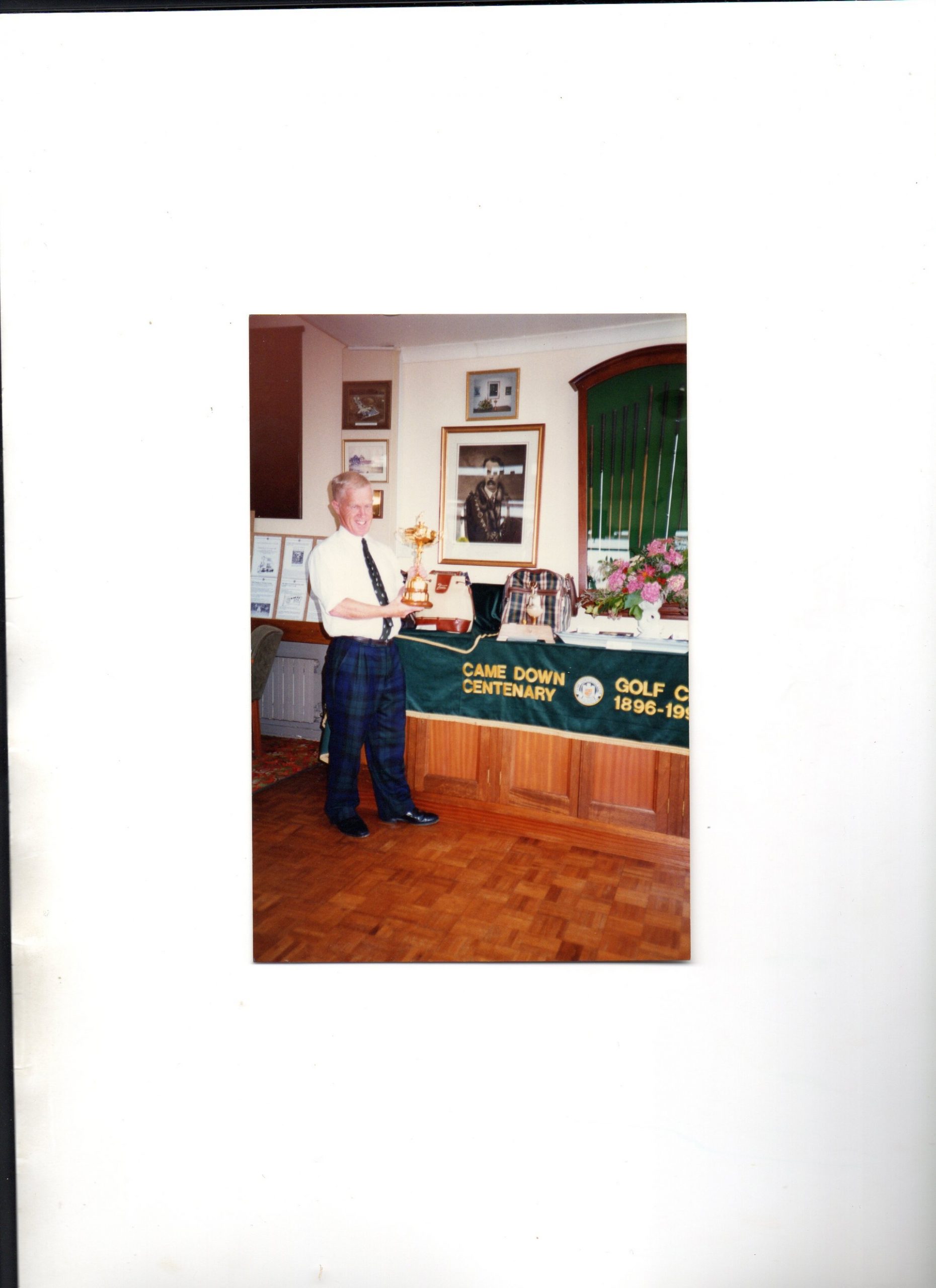 10 Oct Came Down GC Peter pictured with the Ryder Cup at Came Down Golf Clubs Centenary celebrations in 1996 scaled