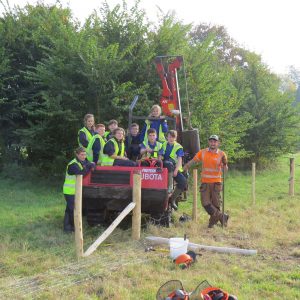 Dorset Studio School students Fence Building with Knighton Countryside Management
