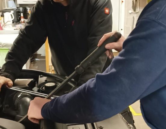 Josh Year 11 Learning new motor vehicle Skills at Evans Garage Crossways