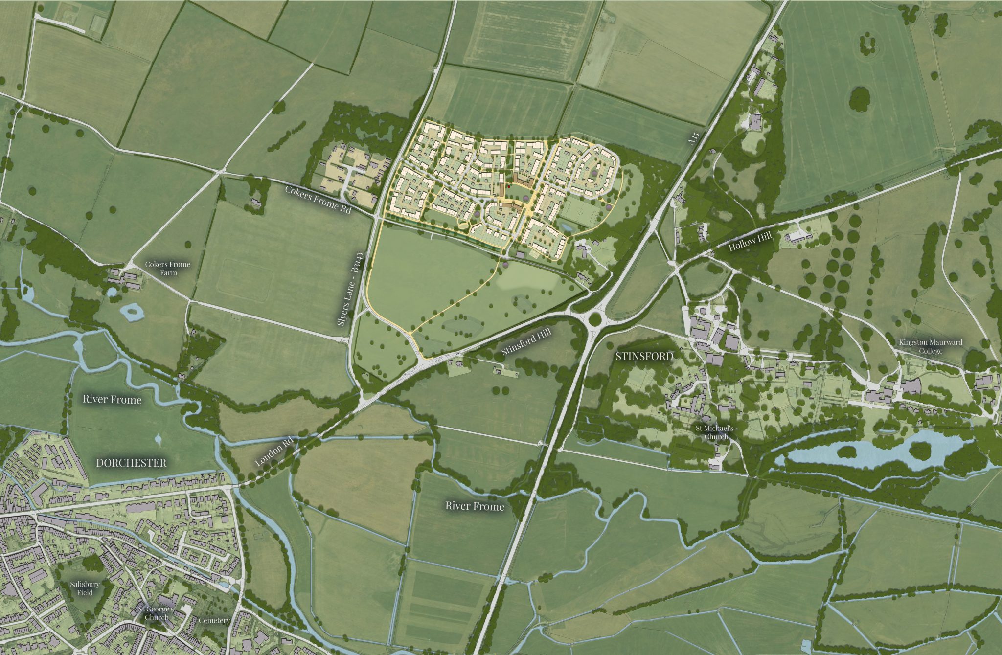 Stinsford Hill Illustrative Masterplan © Grainger plc 2048x1339 1