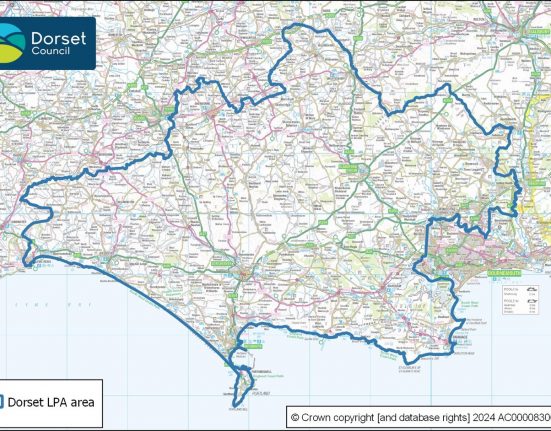 The Dorset Council area map