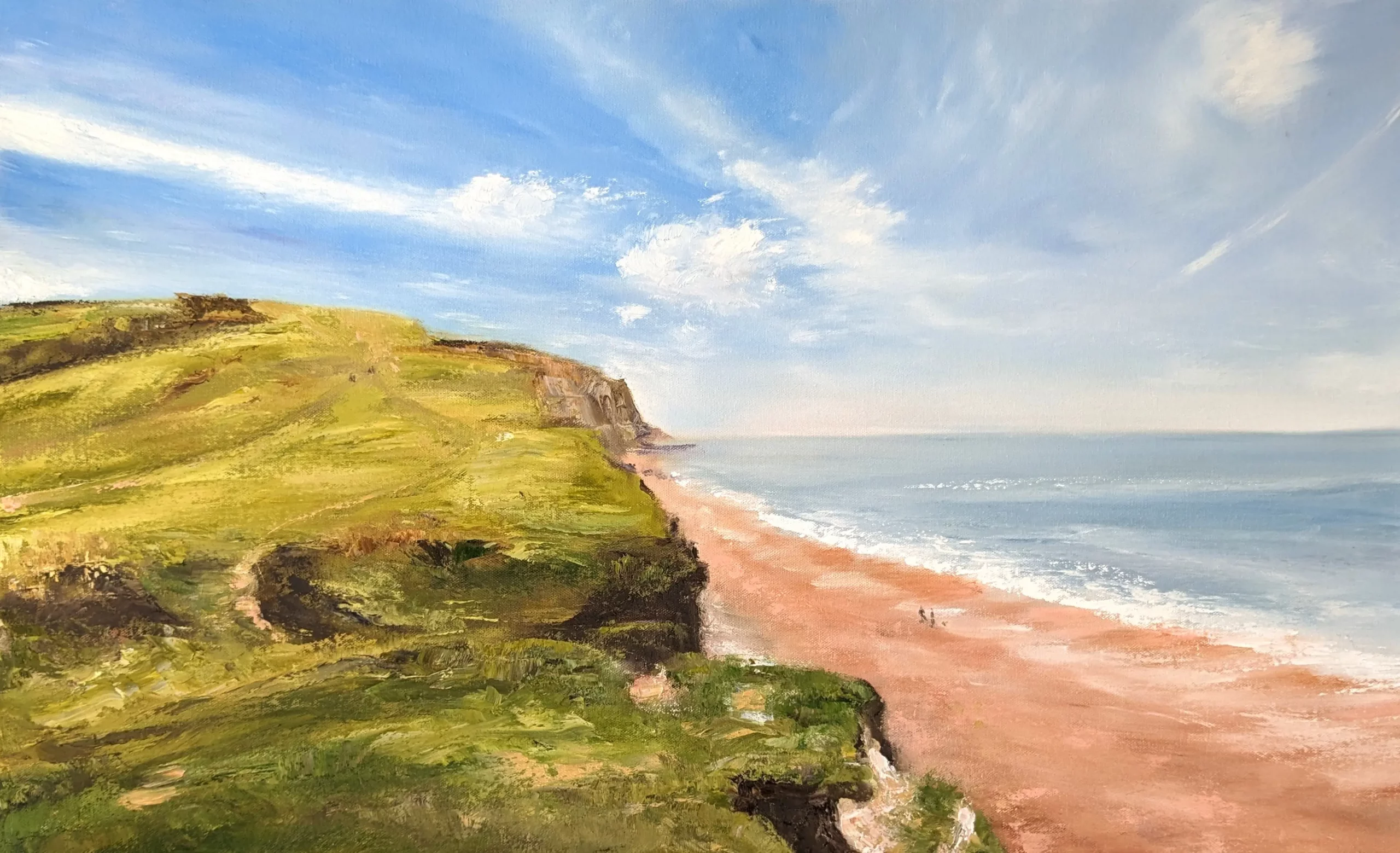 View From Eype Cliffs, oils on canvas, by Richard Corbett