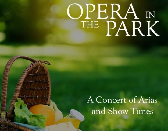 "Opera in the Park poster promoting Opera in Oborne festival concert of arias and show tunes