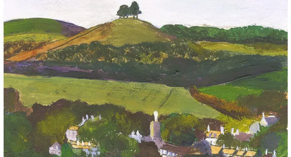 Dorset art: Lucy Warren's stunning Dorset painting of Colmer's Hill and Symondsbury village"